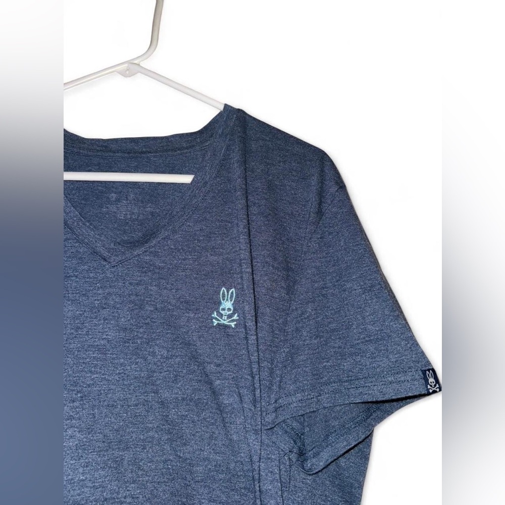 Psycho Bunny Blue Short Sleeve V-Neck T-Shirt